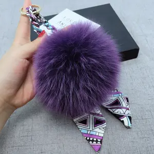 New Pompoms Bow Móc Chìa Khóa Túi Quyến Rũ Mặt Dây Chuyền Vòng Tay Xe Móc Khóa Khăn Handmade Vòng Chìa Khóa Thiết Kế Sang Trọng Móc Khóa