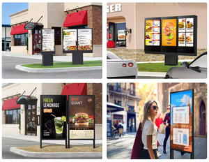 55&quot; LCD Triple Advertising <strong>Display</strong> Advertising Totem High Brightness Outdoor Digital Signage <strong>Floor</strong> <strong>Stand</strong> Drive Thru <strong>Menu</strong> Board - Product Image 6