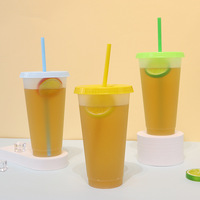 Vaso portátil de plástico de 500 ml a prueba de fugas, de calidad alimentaria, con pajita, para uso en aventuras al aire libre, para jugo, refresco o cerveza