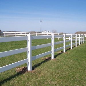 Clôture pour chevaux <span class=keywords><strong>Fentech</strong></span>, facile à assembler, 3 rails, PVC, plastique, vinyle, écologique, anti-rongeurs, certifiée nature, haute résistance, 5 pieds x 8 pieds - Product Image 2