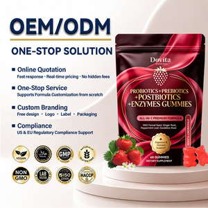 Gummies Probiotiques Véganes OEM ODM Prébiotiques 5 Milliards de UFC pour la Santé Intestinale, Sans OGM, Sans Sucre, Vente en Gros B2B - Product Image 1