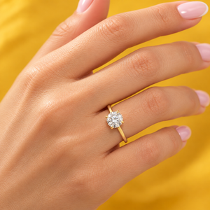 Anillo de Compromiso de Oro Amarillo de 18K con Diamante Cultivado en Laboratorio de 1.5 CT, Anillo de Promesa Redondo para Mujer, Anillo de Boda de Aniversario - Product Image 3