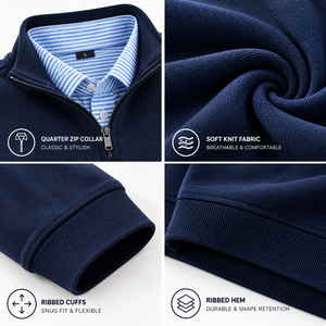 <span class=keywords><strong>Felpa</strong></span> da golf a maniche lunghe da <span class=keywords><strong>uomo</strong></span> con zip a un quarto e <span class=keywords><strong>polo</strong></span> integrata, personalizzabile con logo, traspirante, elasticizzata in 4 direzioni, ad alte prestazioni - Product Image 2