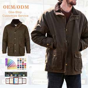 Coupe-vent d'hiver rétro imperméable pour hommes, vêtements de travail, veste lâche en coton délavé - Product Image 1