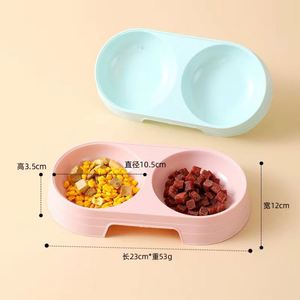 Gamelle anti-étouffement pour chat et chien, double couleur macaron, en résine PP, durable, écologique et sûre pour les animaux. - Product Image 2
