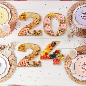 Boîte à charcuterie numérique en bois 2024, plateau alimentaire remplissable pour fêtes, plateaux à fruits, conteneur à cupcakes, plateaux de service - Product Image 1