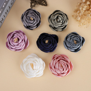 Accesorios para el Cabello con Borde de Satén y Flores de Rosa, Corsages de Tela Hechos a Mano para Bodas, Tocados Nupciales para Adultos - Product Image 2