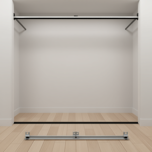 Kit de quincaillerie pour porte coulissante à double rail de 4 pieds en alliage d'aluminium avec poignées à doigts pour portes de placard, design moderne intérieur - Product Image 2