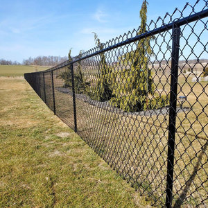 Usine directe pas cher 6ft hauteur couleur noire enduit clôture <span class=keywords><strong>de</strong></span> maillon <span class=keywords><strong>de</strong></span> chaîne résidentielle avec poste. - Product Image 4