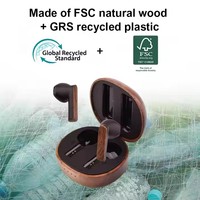 Écouteurs sans fil TWS en bois massif Longue durée de vie de la batterie Écouteurs intra-auriculaires sans fil en bois massif de haute qualité pour iphone Android