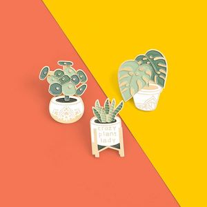 Cute Cartoon Potted Succulents Chain Lapel Pin Making <b>Milk</b> <b>Box</b> Hard Enamel Custom Metal Lapel Pin - Product Image 5