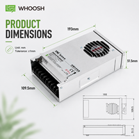 Alimentation LED étanche IP65 400W 12V 24V, transformateur de driver extérieur résistant à la pluie pour enseignes lumineuses et lettres
