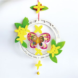 Guirlande de printemps en forme de papillon à faire soi-même Hanwenge STEM, éléments naturels, décoration murale, matériau écologique, non toxique, guirlande de printemps à suspendre - Product Image 4