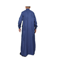 Ensemble 2 pièces de thobes marocains pour hommes, col chemise, manches à revers, en coton léger et respirant, longueur au sol, vêtements de prière du Ramadan