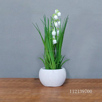 Petit bonsaï synthétique de 18 cm, herbe d'oignon, enkianthus blanc, fleur de cloche fuchsia, plantes en pot, écologiques, pour mariage, Noël