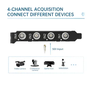 4 Channel SDI PCI-E HD Broadcast Video Capture Card 1080p OBS Vmix Wirecast Streaming For Windows For PC Computer Monitor Game