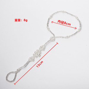 Tobillera de Perlas de Imitación Estilo Bohemia para Mujer, Cadena de Pie Elástica con Hilo, Joyería de Moda para Playa y Fiesta - Product Image 4