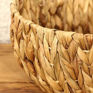 Cestino portaoggetti in giacinto d'acqua, grande cestino <span class=keywords><strong>rotondo</strong></span> in <span class=keywords><strong>vimini</strong></span> con manico incorporato - Product Image 2