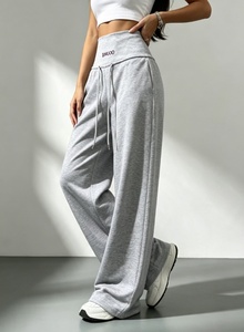 <span class=keywords><strong>Pantaloni</strong></span> Sportivi da <span class=keywords><strong>Donna</strong></span> Personalizzati a Vita Alta, Traspiranti, Oversize, Gamba Larga, Stile Hip Hop, con Logo Personalizzato e Chiusura con Cordoncino - Product Image 2