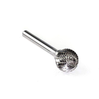 Fraise rotative en carbure de tungstène à double coupe, forme sphérique, queue de 6 mm, pour débavurage et polissage du métal