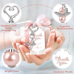 Ready to Ship 30 Sets Angel Keychain Favors Bulk Crystal Angel Wing Pendant Organza Bag Thank You Tag Funeral Memorial Gifts - Product Image 4