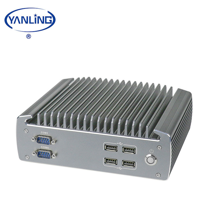 Barato mini pc industrial integrado computadora i5 6200U con 6 puerto serie y 6 USB 2Lan