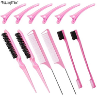 Wanmei Factory Vente en gros Offre spéciale Lot de 12 peignes et brosses à cheveux en nylon pour coiffure, comprenant un peigne à picots et un peigne à queue de rat, outils de coiffure