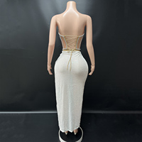 Novance Y5135-D Vente en gros de vêtements de boutique pour femmes, ensembles deux pièces pour femmes avec sequins, fente haute, tenue de soirée pour femmes, robe de mariée