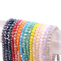 Déstockage Perles Rondelles Facettées en Cristal Plaqué AB 8x6mm Orange Bleu Jaune Violet Rose pour la Fabrication de Bijoux et Bracelets
