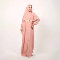 Ensemble de prière en coton à deux pièces pour Ramadan, abaya et hijab, robe islamique personnalisée pour filles, robe musulmane