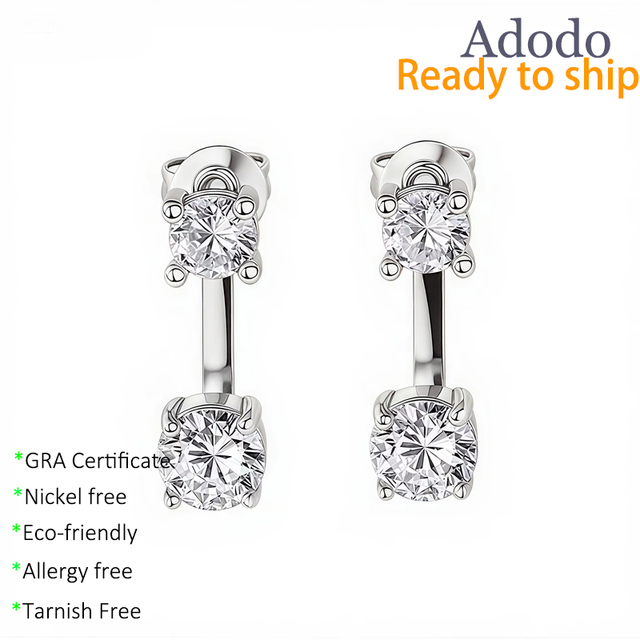 Factory Wholesale Trending Design Lab Grown Diamond Moissanite Stud Earrings 925 Sterling Silver Jewelry for Ladies