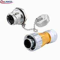 Ensemble de connecteurs RJ45 entièrement métalliques CNLINKO DH24, étanches IP68, connecteurs circulaires Ethernet RJ45 industriels pour réseau