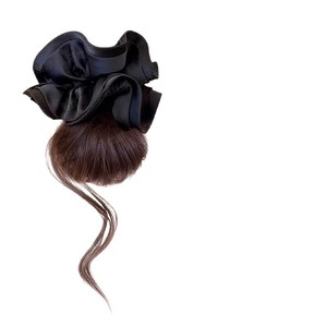 Pinza para el pelo con peluca de moño de barba de dragón, de fibra resistente al calor, 20 cm, en tonos marrón negruzco, negro natural, marrón oscuro y marrón claro - Product Image 5