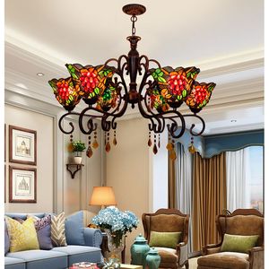 <span class=keywords><strong>Tiffany</strong></span> di Vetro Colorato Libellula Rossa Barocco Retro Camera Da Letto di Cristallo Vintage Classic Sala da pranzo Ha Portato Lampadario - Product Image 4