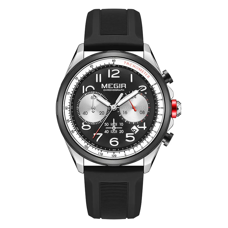 CW-553 Sport-Chronograph Quarz wasserdichtes Silikonband Datum uhr Armbanduhr relogio masculino