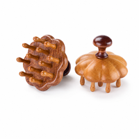 Brosse de massage du cuir chevelu en bois naturel avec du Cumaru, outil de massage manuel pour la tête et le corps, logo personnalisé, marque privée, OEM, vente en gros