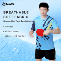 Kaos Tenis Meja Bulu Tangkis Loki 2024 Diskon Besar Bahan Polyester Cepat Kering Seragam Tenis Meja