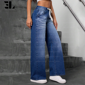 LARSUR Xintang Guangzhou Cina Fabbrica Produttrice di Jeans in Denim Fornitore Grossista Jeans Classici Larghi da Donna - Product Image 6