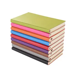 Wholesale PU leather A6 Notebook Notepad Soft Diary Pocket book with Custom logo