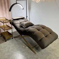 Nouvelle Table de Massage Courbée pour Extensions de Cils en Cuir Rose, Pied en Acier Inoxydable, pour Salon de Beauté