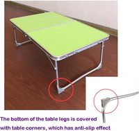 Table pliable portable de petite taille verte avec logo personnalisé pour ordinateur portable