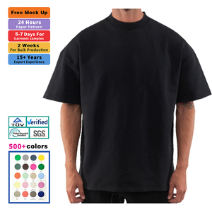 <span class=keywords><strong>T</strong></span>-<span class=keywords><strong>Shirt</strong></span> oversize grafica da uomo <span class=keywords><strong>T</strong></span>-<span class=keywords><strong>Shirt</strong></span> da 250Gsm a spalla a tracolla maglietta di lusso 300 Gsm in cotone pesante maglietta personalizzata squadrata - Product Image 1
