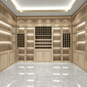 Design d'Interni per Negozi di Tabacchi e Liquori di Lusso |   Soluzione di Allestimento per Espositori in Legno di Quercia Color Oro Champagne - Product Image 4