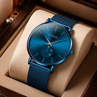 Reloj de Hombre Casual Minimalista de Lujo con Correa de Cuero, Resistente al Agua 30M, Movimiento de Cuarzo Ultrafino y Moderno