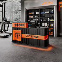 Comptoir de bar rectangulaire en métal de style industriel, bureau de réception pour salle de sport, centre sportif, bureau commercial, poste de travail, petite boutique, caisse