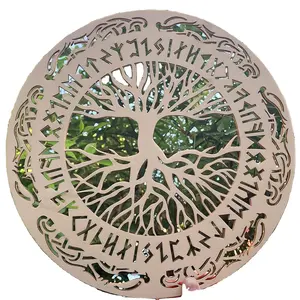 אמנויות אמנות דקורטיבי,, חתונה עץ חג קישוט & מתנה מגולף צלב מעגל קיר תפאורה DIY עץ
