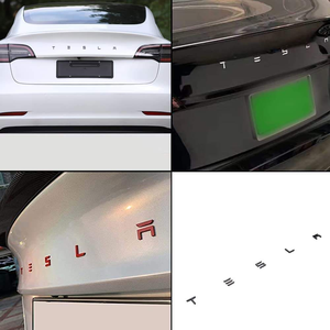 Emblème de voiture en ABS, autocollant d'emblème de hayon pour <span class=keywords><strong>Tesla</strong></span> Model 3 Y S X, modification de voiture, décoration de coffre arrière, lettres - Product Image 5