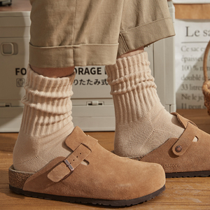 Women's Mid Calf Slouch <b>Socks</b> Solid Color Sweat Absorbent Breathable Casual Wear - Product Image 1