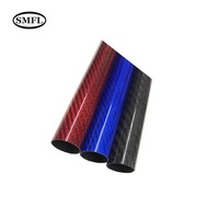 Gran oferta de tubo de fibra de carbono de peso ligero de superficie tejida de sarga 3K personalizada de alto módulo