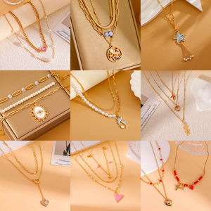 Trébol de cuatro hojas, aleación chapada en oro, Concha 3D, colgante de perla, collar, pendientes, conjunto de joyería Floral de declaración de moda para mujer - Product Image 5